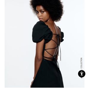 ZARA Black Linen Blend Dress